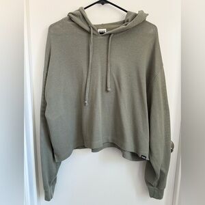 Olive Green PINK Victoria's Secret Women's Crop Hoodie